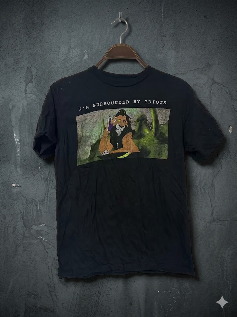 Black Graphic Short Sleeve Tee - "I'm Surrounded By Idiots"